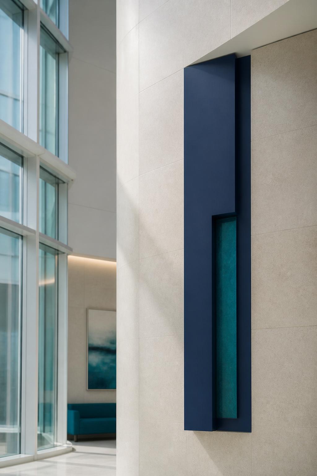 Modern hospital atrium architectural detail